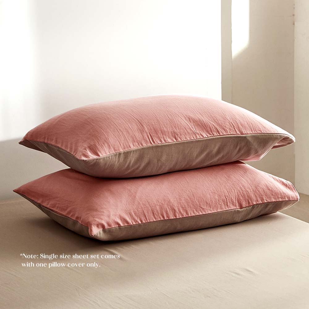 Cotton Cover Quilt Cover Set Blush Beige Double