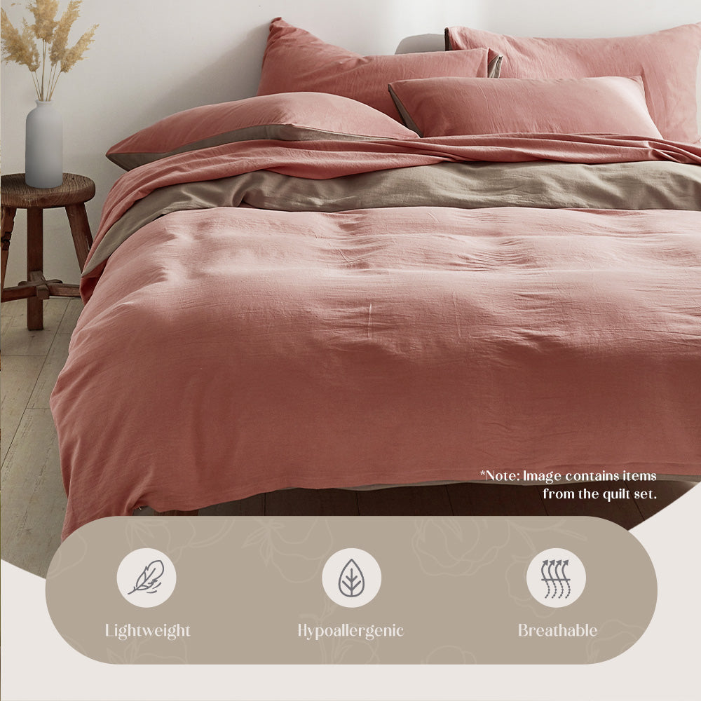 Cotton Cover Quilt Cover Set Blush Beige Double