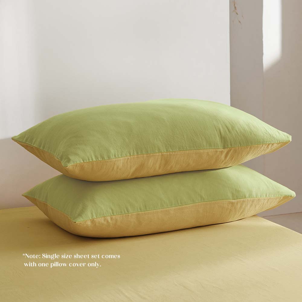 Extremely soft Bed Sheets Set Double Flat Cover Pillow Case Yellow Inspired
