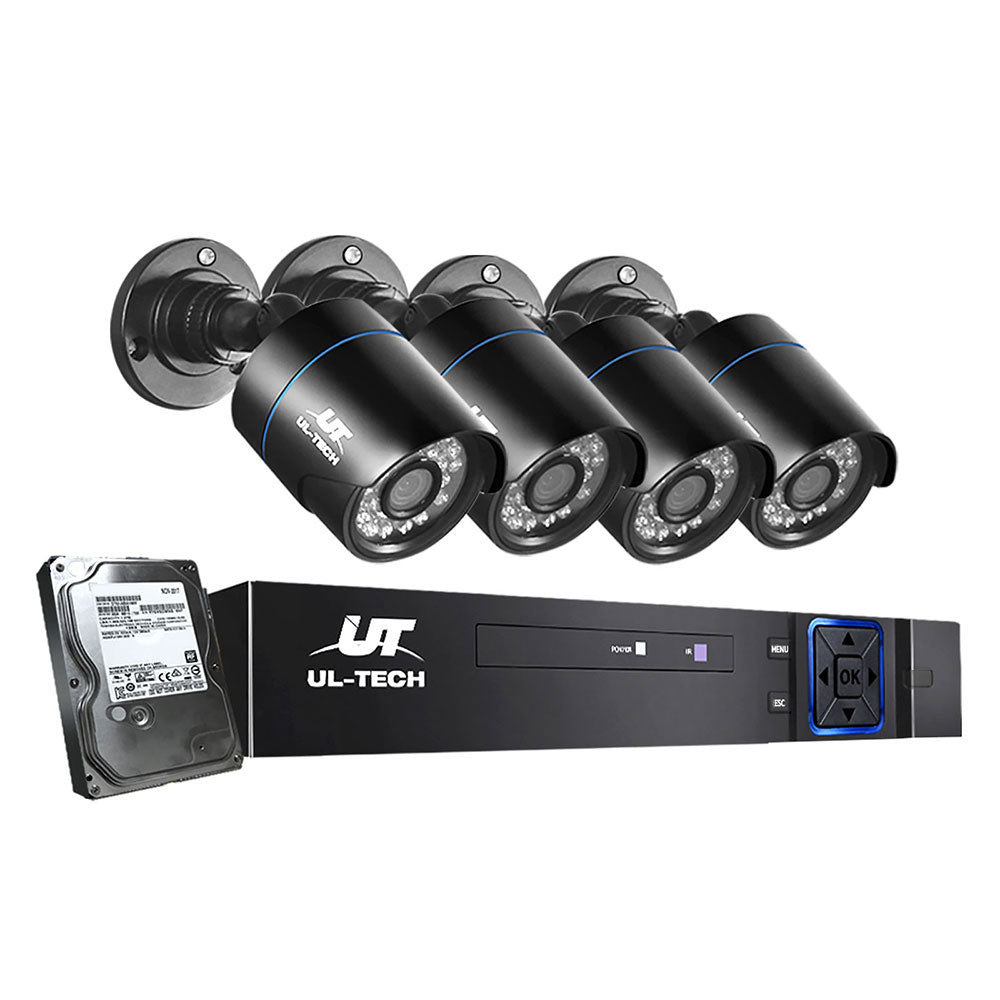 Cctv Security System 4Ch Dvr 4 Cameras 4Tb Hard Drive
