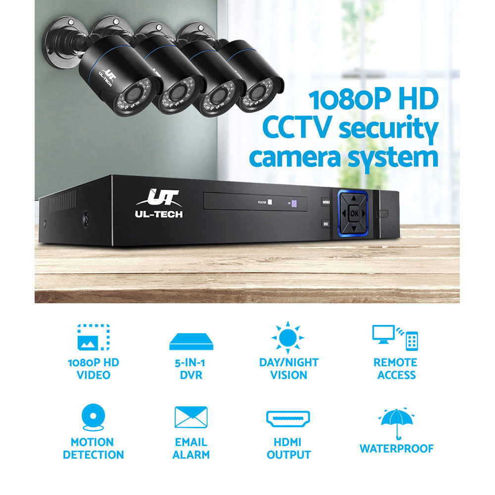 1080P 4 Channel HDMI CCTV Security Camera with 1TB Hard Drive
