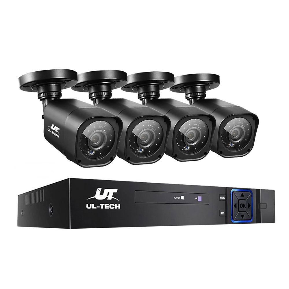 4CH DVR CCTV System Full HD 4 Cameras Home Security Surveillance Kit