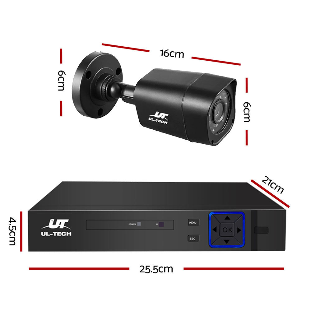 4CH DVR CCTV System Full HD 4 Cameras Home Security Surveillance Kit