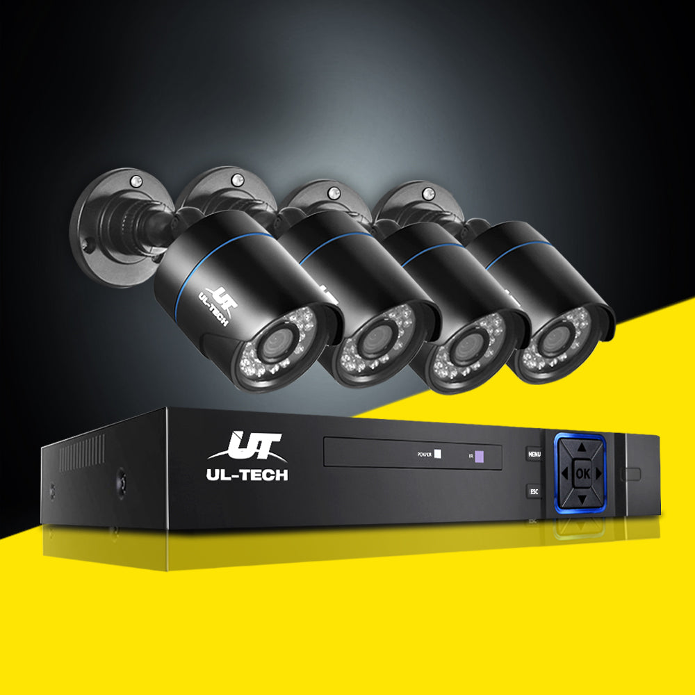 8Ch Dvr 4 Cameras High-Def Surveillance Combo