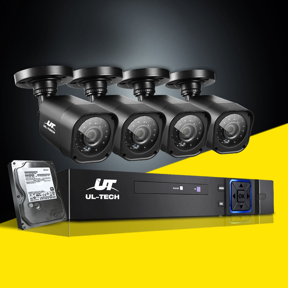 8Ch Dvr 4 Cameras Complete Hd Surveillance Package