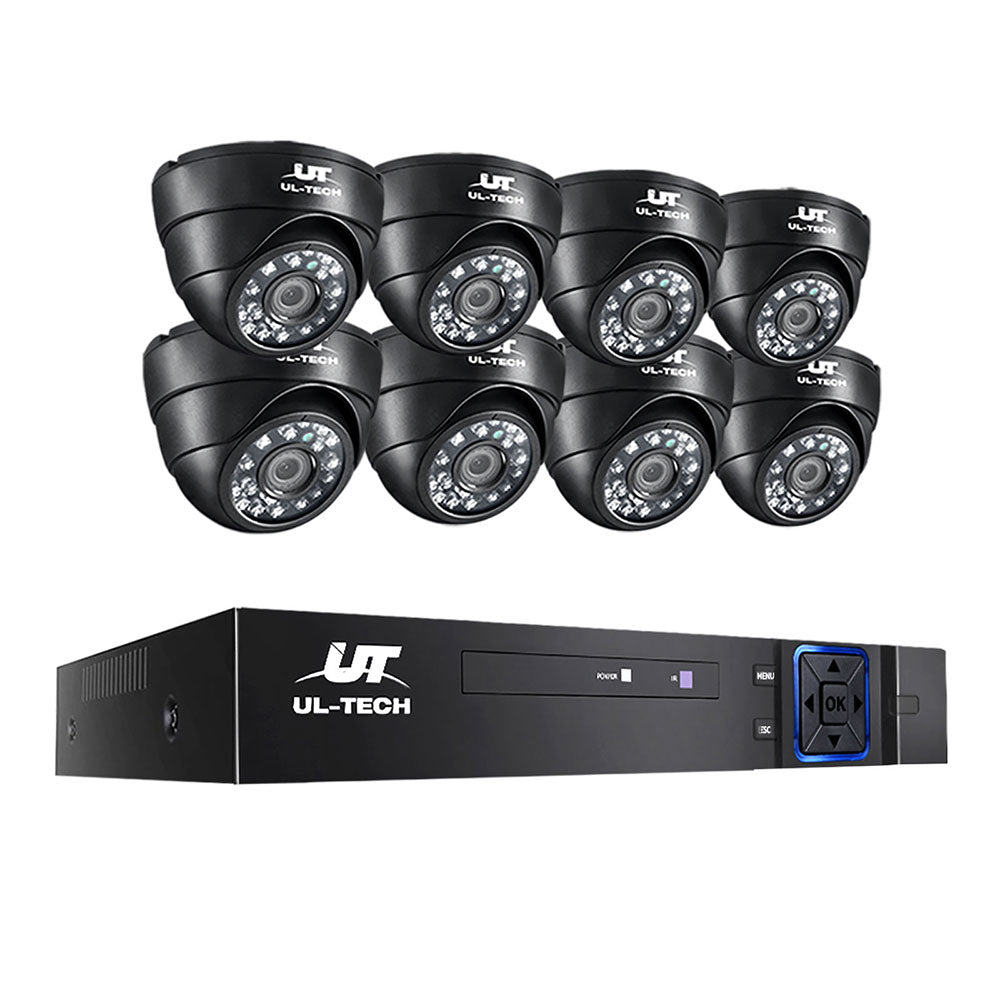 Cctv Camera Home Security System 8Ch Dvr 1080P Ip 8 Dome Cameras Long Range