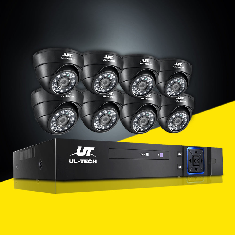 Cctv Camera Home Security System 8Ch Dvr 1080P Ip 8 Dome Cameras Long Range