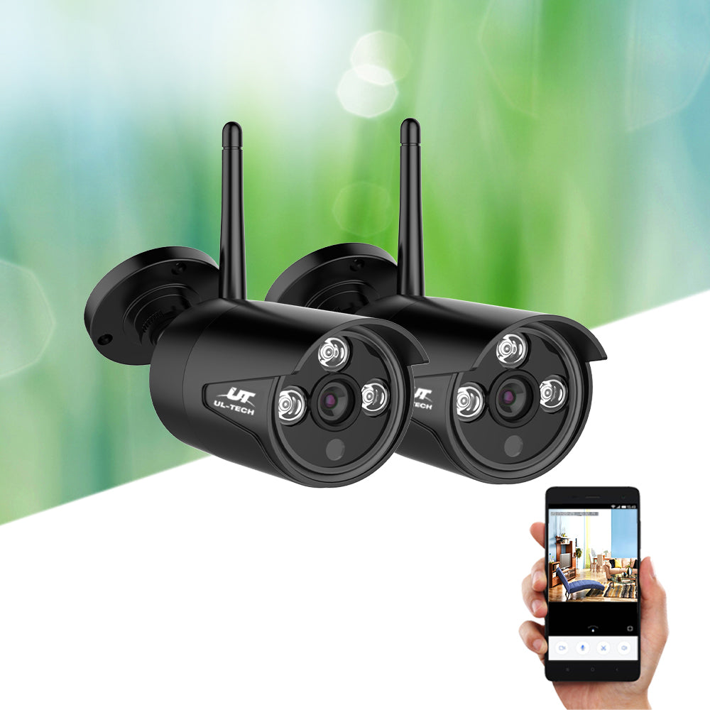 Wireless Cctv 3Mp 2 Cameras Bullet