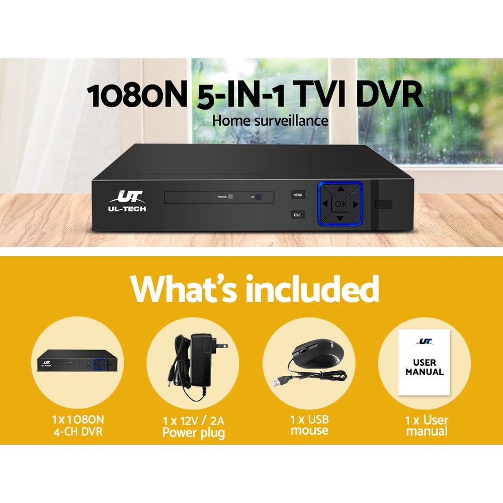 4 Channel 1080P 5-in-1 DVR Security Video Recorder with Remote Access