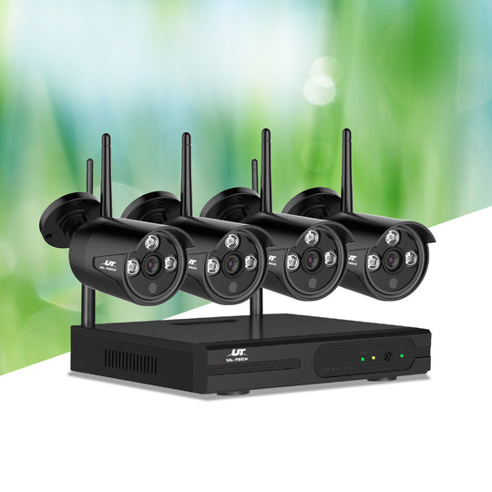 Wireless Cctv Security System 8Ch Nvr 3Mp 4 Bullet Cameras - Security Cameras & Accessories