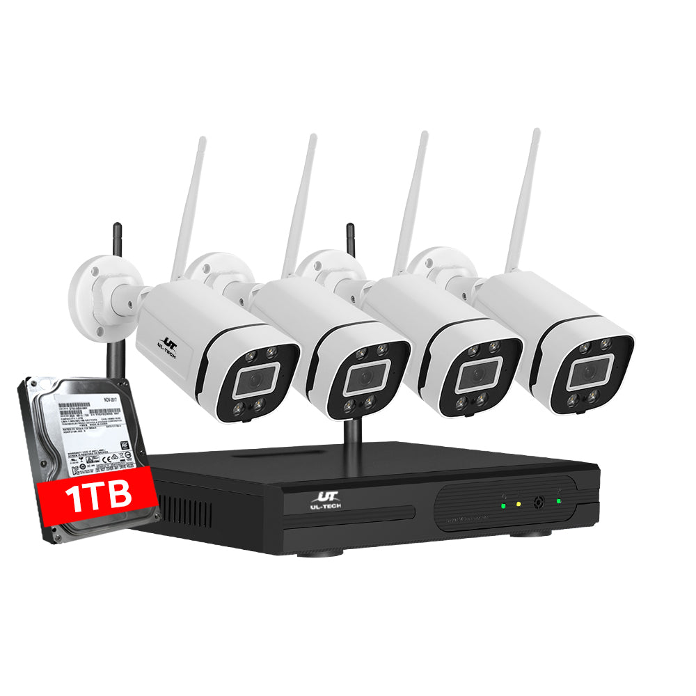 3MP Wireless CCTV Security Camera System WiFi Home Outdoor 8CH NVR 1TB/2TB