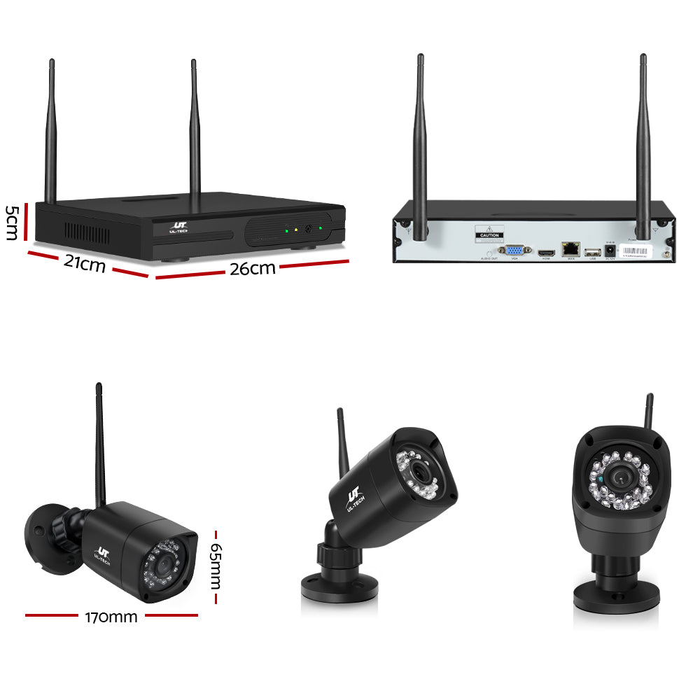 8CH UL-tech 4 Square Wireless Security Cameras Kit 1TB