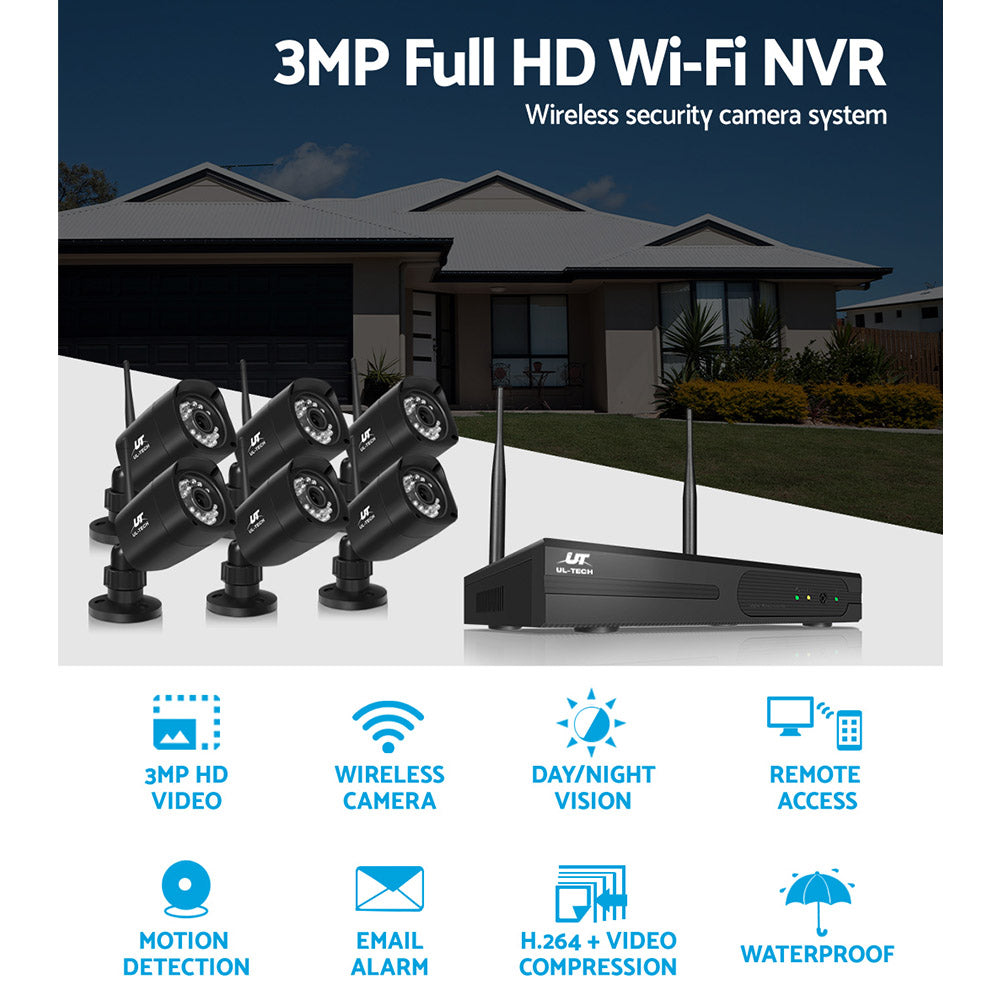 UL-TECH 3MP 8CH NVR Wireless 6 Security Cameras Set | Security Cameras & Accessories - photo 6
