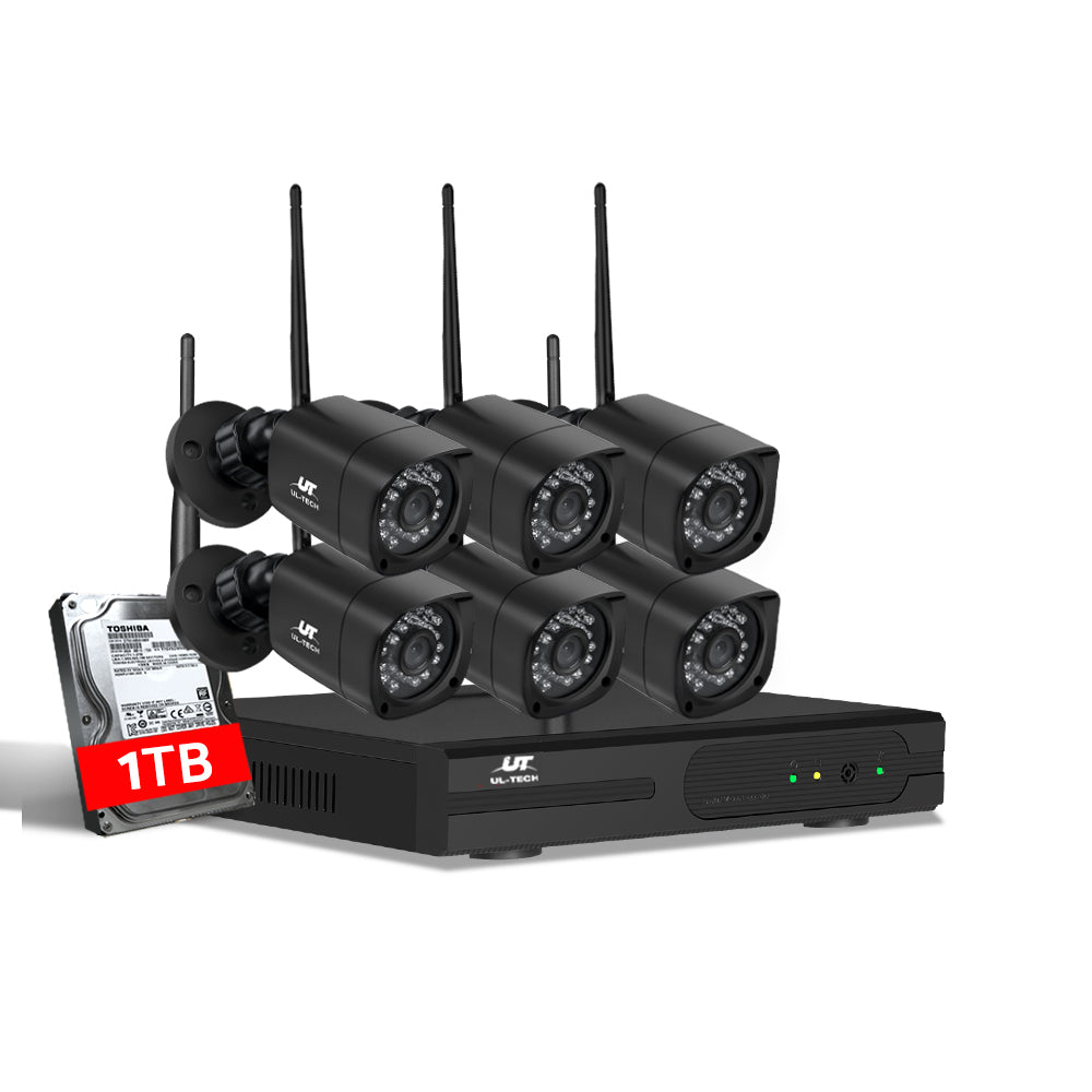 UL-tech 6 Square Wireless Security Cameras Kit 1TB