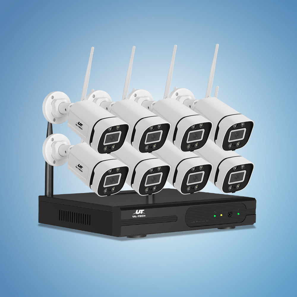 Wireless Cctv Security System 8Ch 3Mp 8 Square Cameras