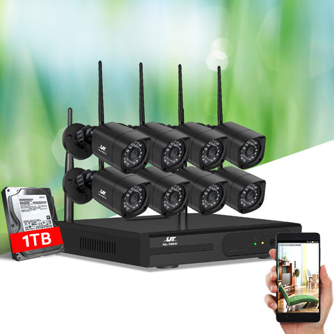 UL-tech CCTV 8CH Wireless Security Cameras Kit 1TB