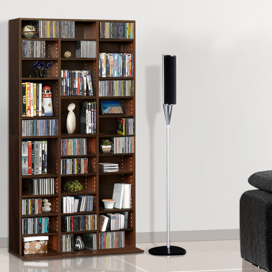 Bookshelf Cd Storage Rack - Bert Brown - Artiss Adjustable Book Shelf