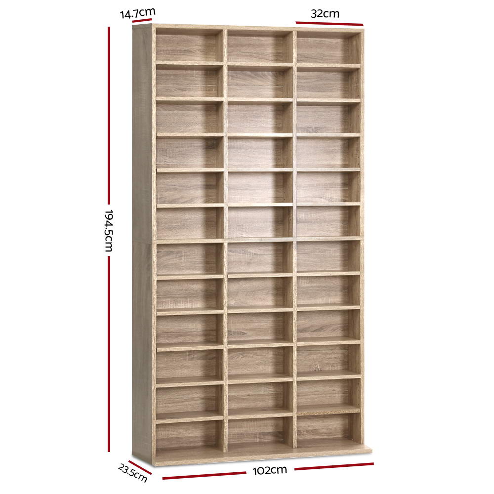 Bookshelf Cd Storage Rack - Bert Oak | Oak colour