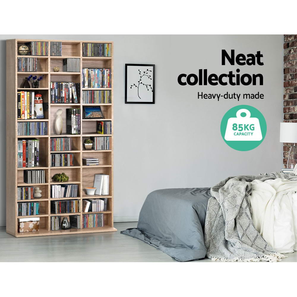 Bookshelf Cd Storage Rack - Bert Oak | Artiss Dvd Shelf Media