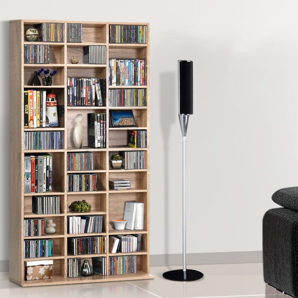 Bookshelf Cd Storage Rack - Bert Oak - Artiss Dvd Shelf Media