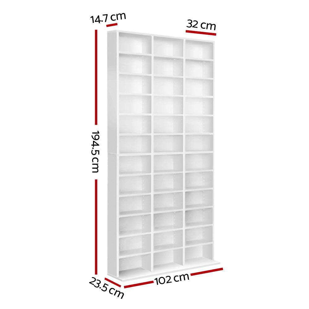 Bookshelf Cd Storage Rack - Bert White