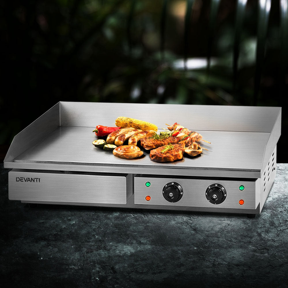 Commercial Electric Griddle 73Cm BBQ Grill Hot Plate Stainless Steel  4400W
