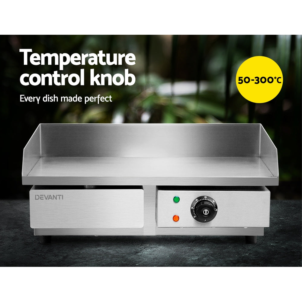Commercial Electric Griddle 55cm BBQ Grill Plate 3000W Flat Top Cooktop