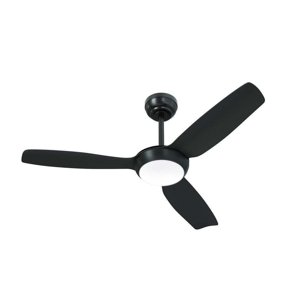 52" Ceiling Fan with Light DC Remote Control 5 Speed Black/Wood