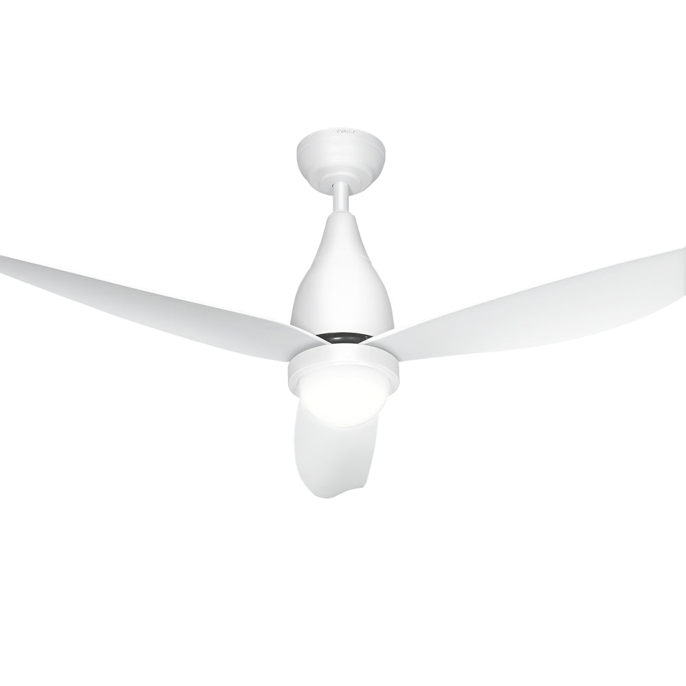 52'' White Ceiling Fan with DC Motor and LED Light