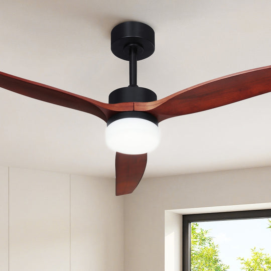52'' Ceiling Fan Ac Motor 3 Blades W/Light - Dark Wood | Wood finish