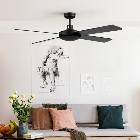 Devanti Wremote - 52'' Ceiling Fan AC Motor 4 Blades w/Remote - Black