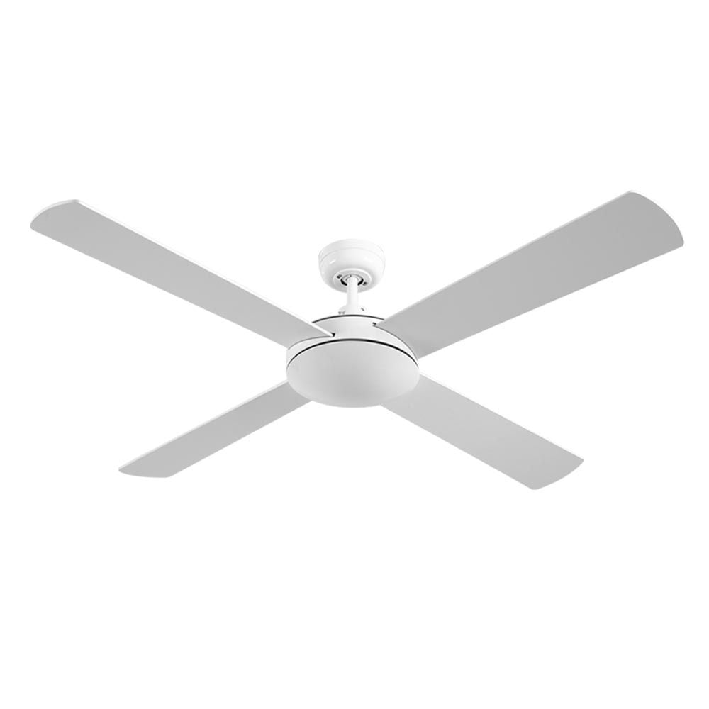 52" Ceiling Fan AC Motor 4 Blades White with Remote Control Energy Efficient