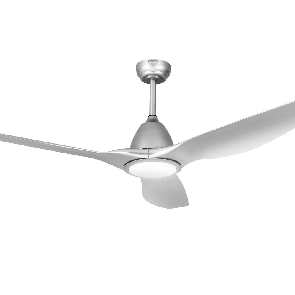 64 Inch Ceiling Fan DC Motor w/Light w/Remote -Black/Silver