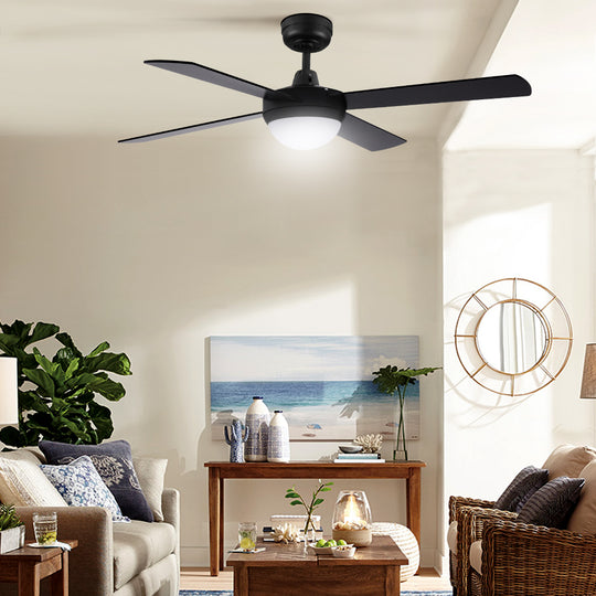 52" Ceiling Fan AC Motor with Light & Remote Black | Ceiling Fans