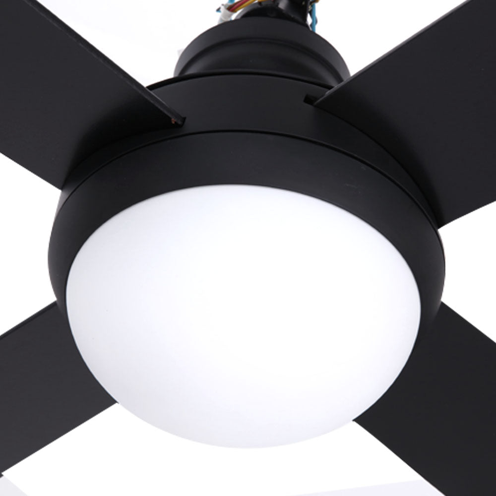 52" Ceiling Fan AC Motor with Light & Remote Black