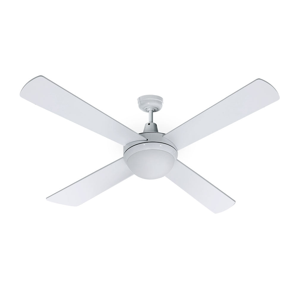 52" Ceiling Fan AC Motor with Light and Remote Control White
