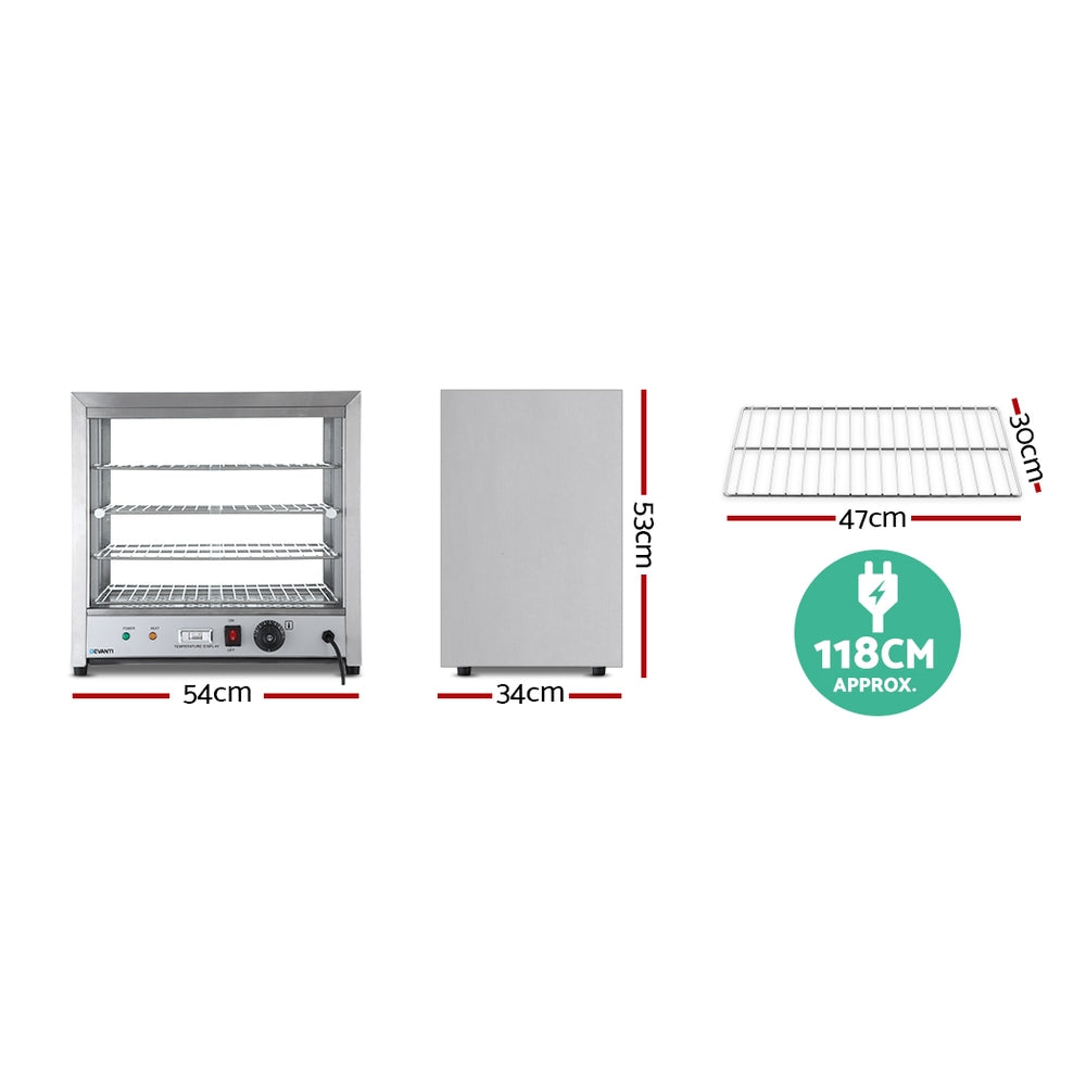 Commercial Food Warmer Hot Display Showcase Cabinet 54Cm | 54Cm