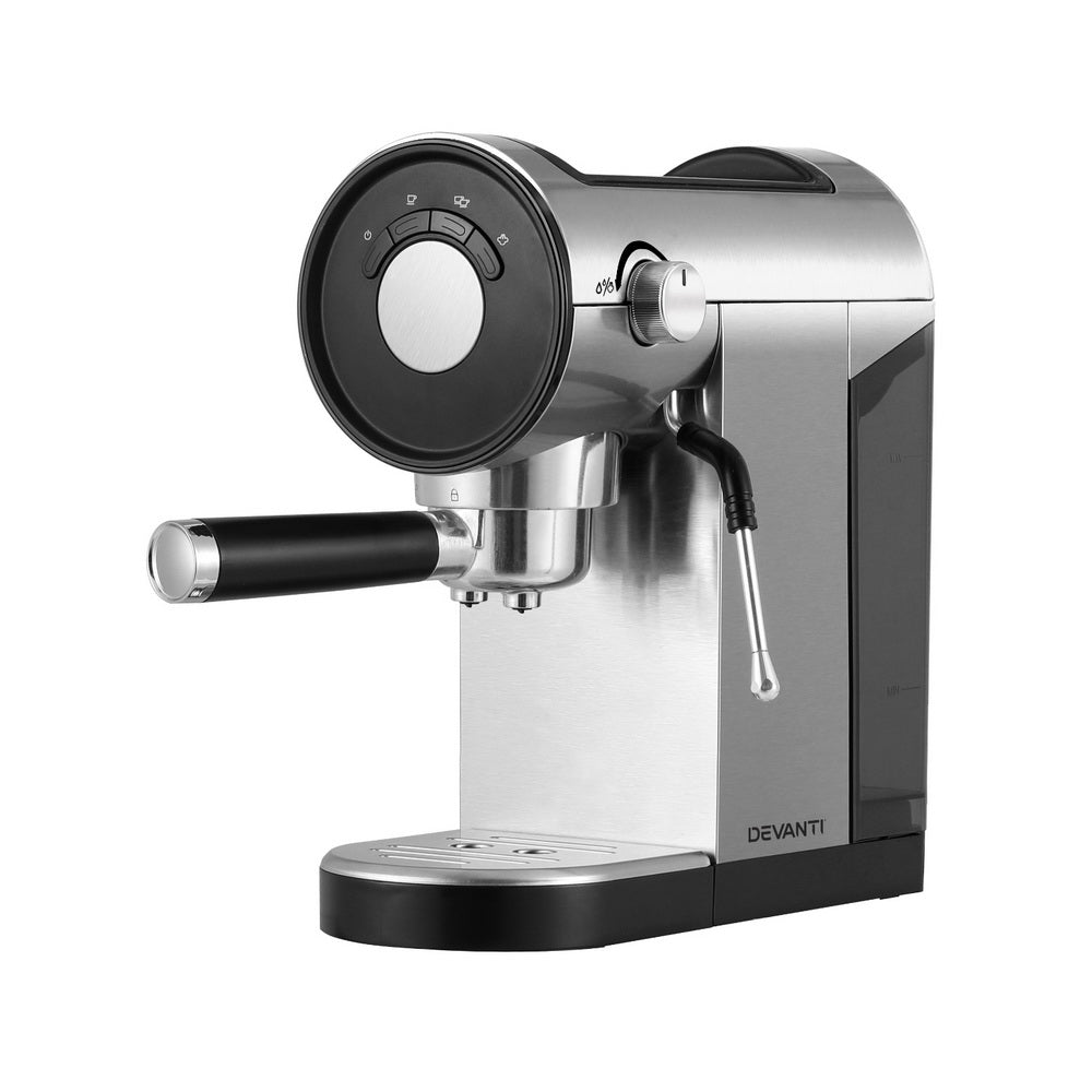 Devanti Coffee Machine Espresso Maker 20 Bar Milk Frother Cappuccino