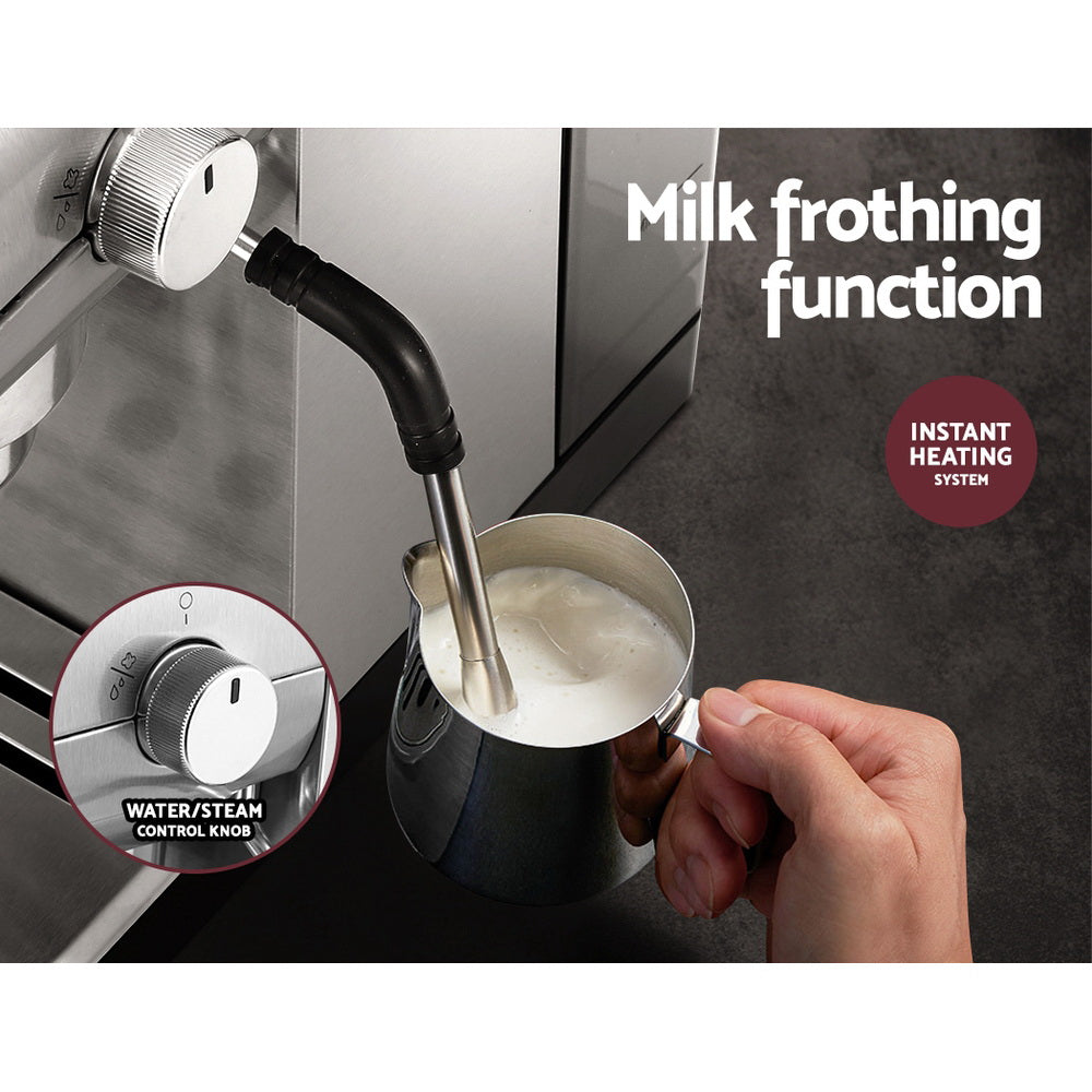Devanti Coffee Machine Espresso Maker 20 Bar Milk Frother Cappuccino Latte