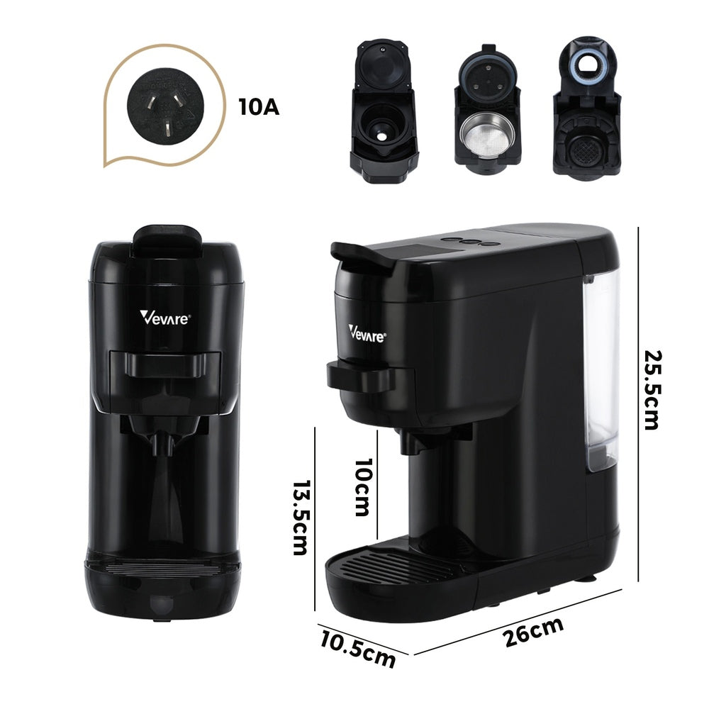 Capsule Coffee Machine 19 Bars 3-in-1 Nespresso Cafe Maker