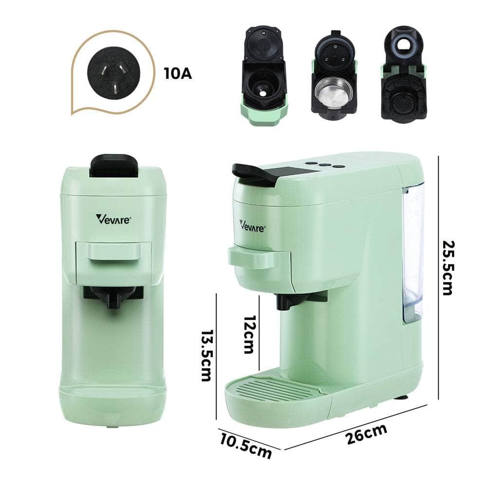Capsule Coffee Machine 19 Bars 3-in-1 Nespresso Cafe Maker Mint