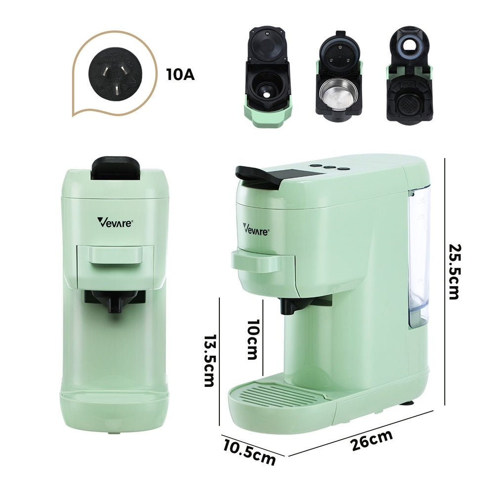 Capsule Coffee Machine 19 Bars 3-in-1 Nespresso Cafe Maker