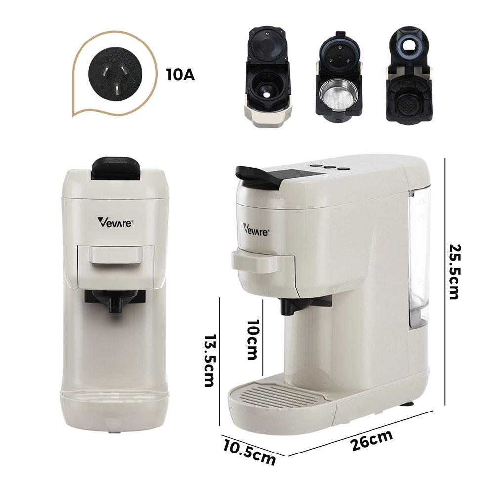 Capsule Coffee Machine 19 Bars 3-in-1 Nespresso Cafe Maker