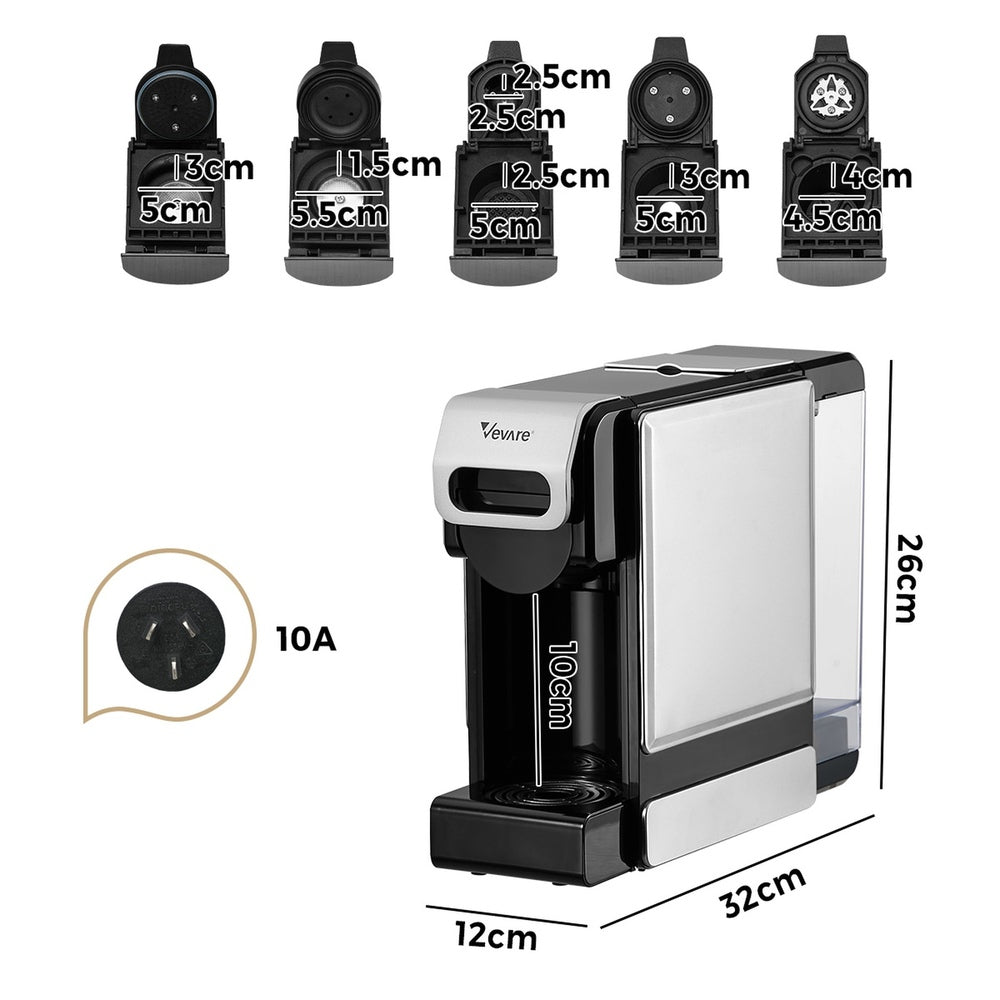Capsule Coffee Machine 5 in 1 19Bar Nespresso Pod