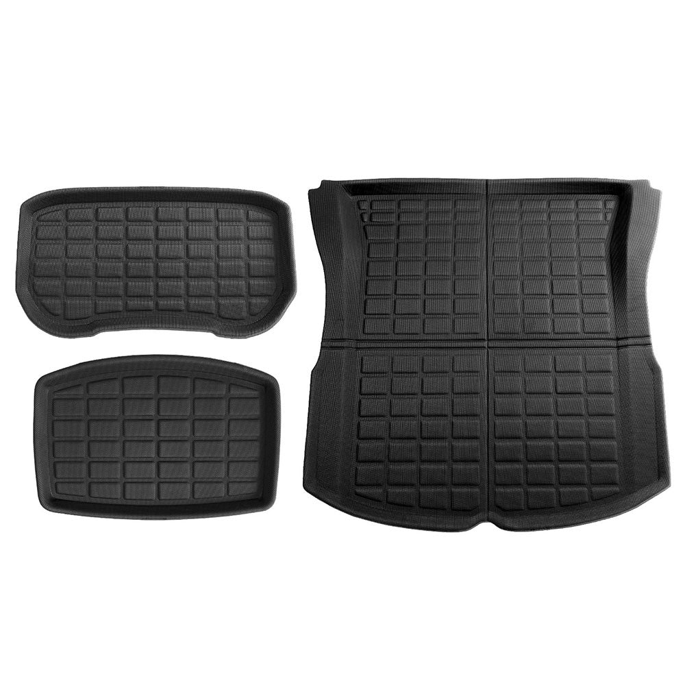 Automotive Decor - NEW Model 3 Highland 2024 Boot Liner Rear Frunk Cargo Trunk Mats Weisshorn