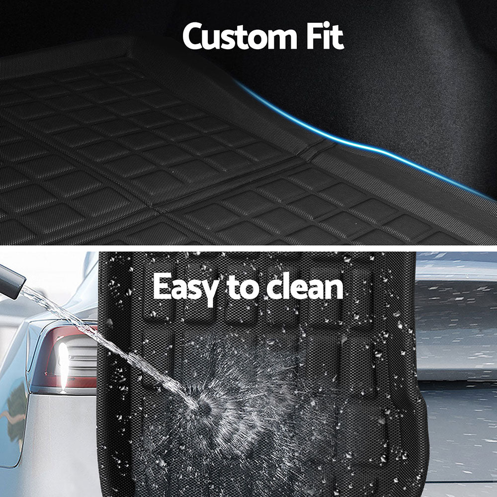NEW Model 3 Highland 2024 Boot Liner Rear Frunk Cargo Trunk Mats Weisshorn, Heavy Duty Liners