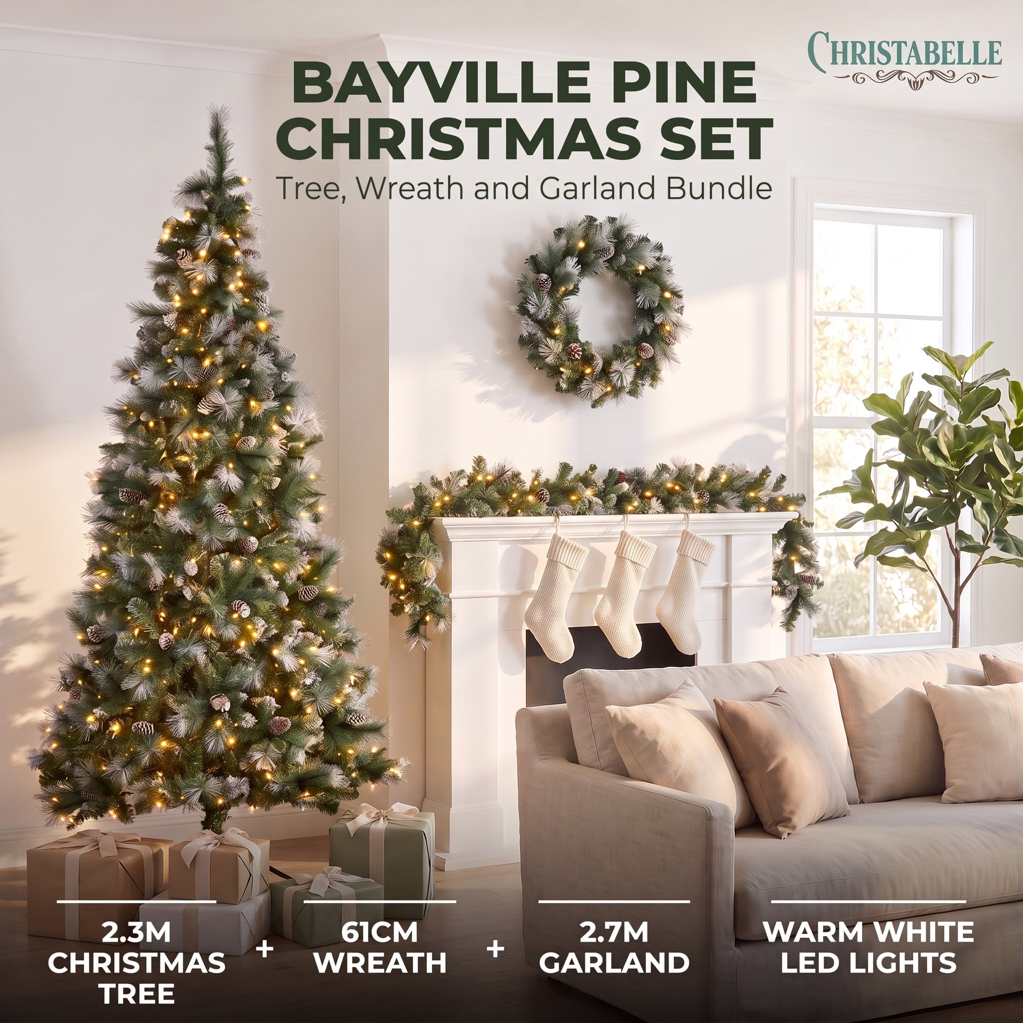 Christmas Tree Warm White LEDs 61x15cm