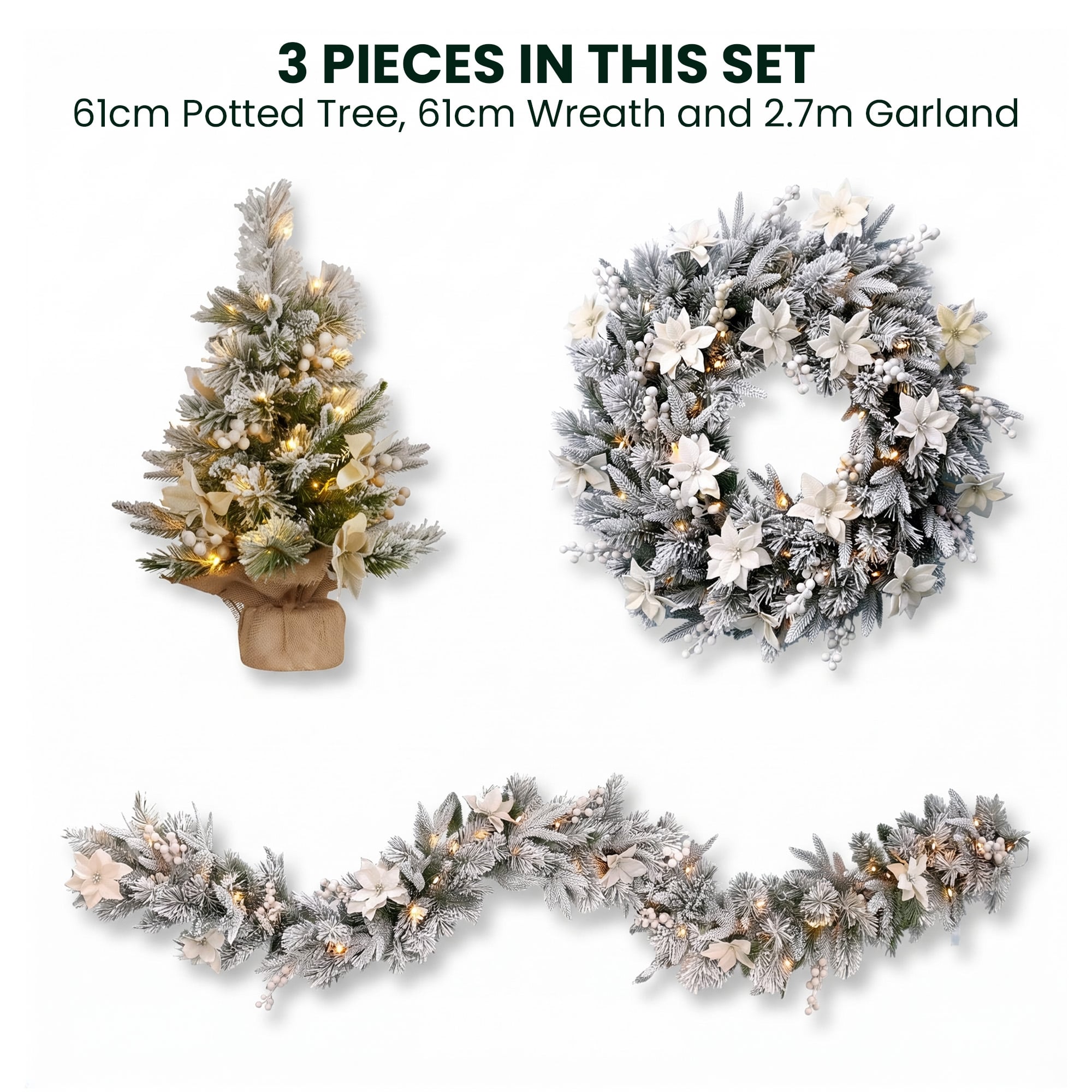 Frosted Christmas 3pc Set