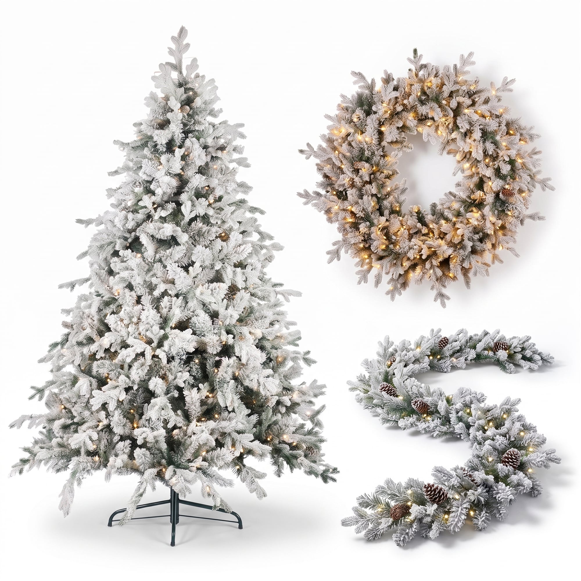 Pre Lit Christmas Tree Flocked