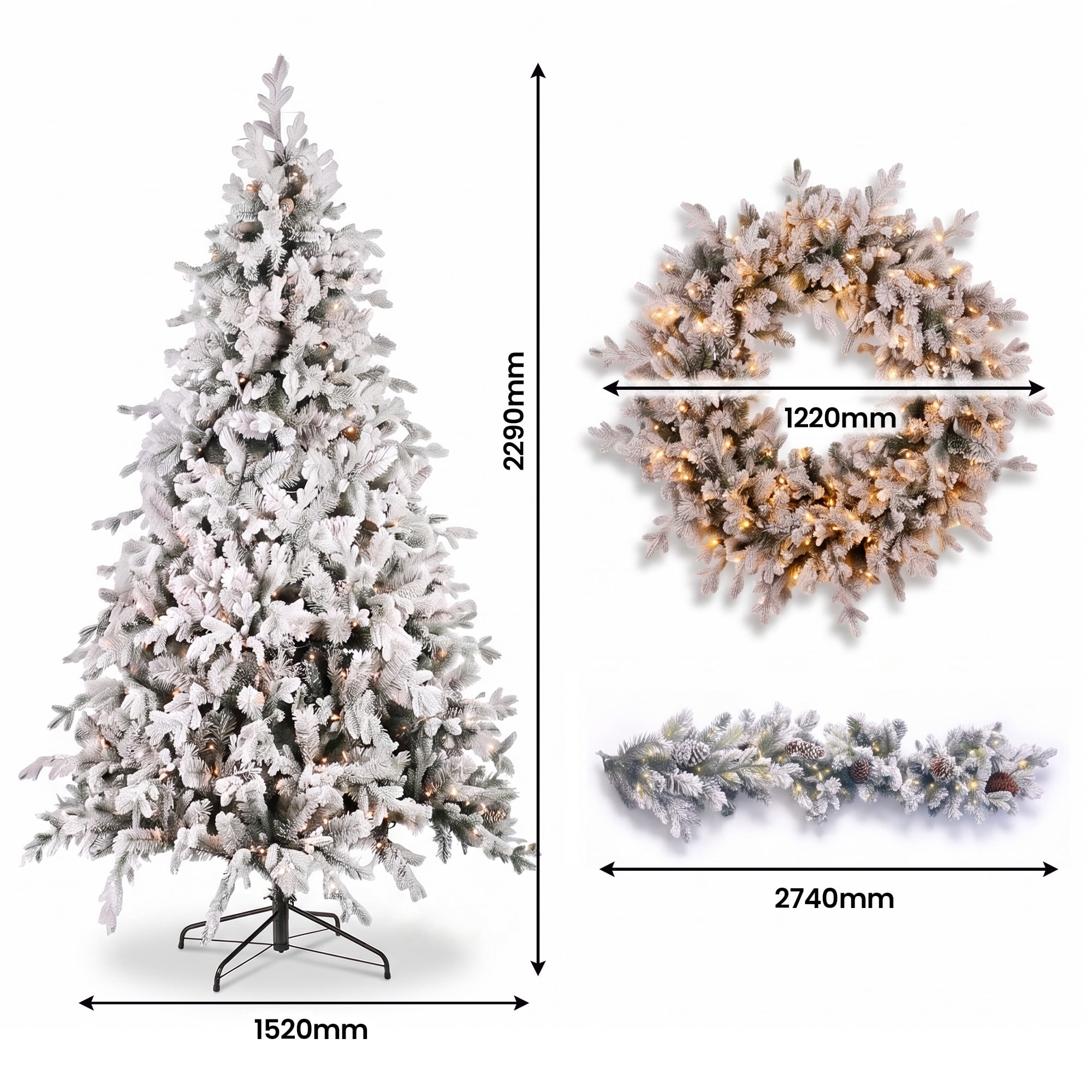 Pre Lit Christmas Tree Flocked